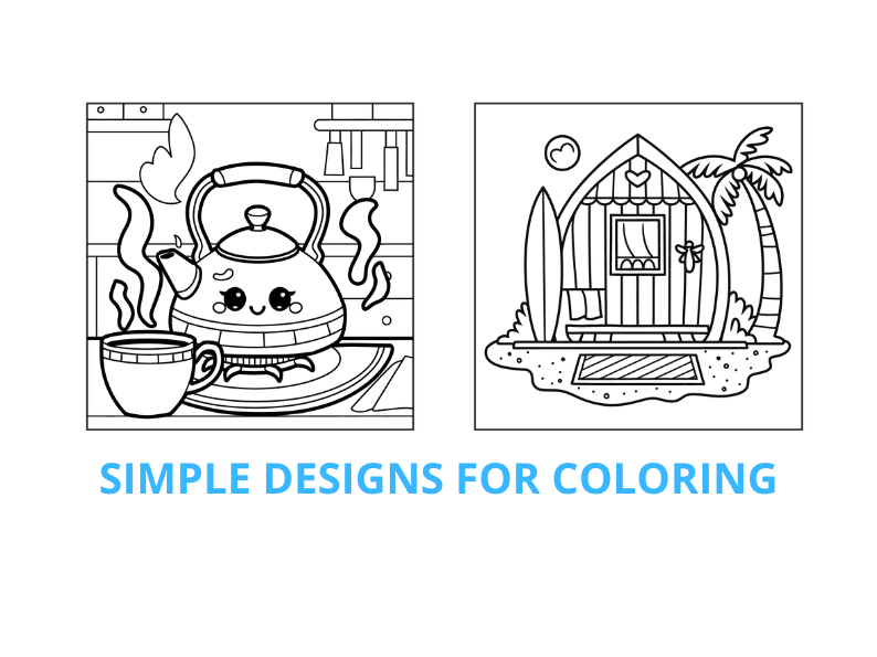 Hygge Place: A Coloring Book for Adults and Teens, Bold and Easy Designs and Relaxing Moments (Bold and Easy Coloring)