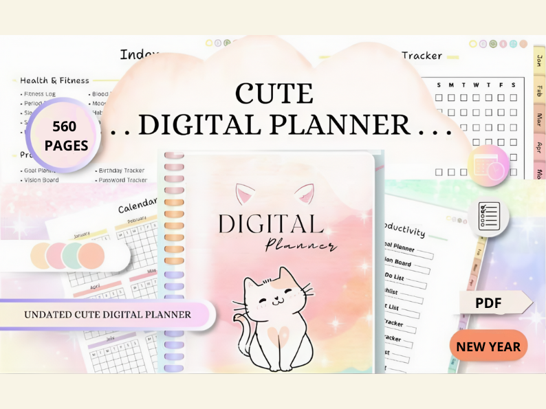 Your Ultimate Undated Digital Planner: "Stay Organized, Boost Productivity, and Plan at Your Own Pace"—"Plan Your Life, Your Way".