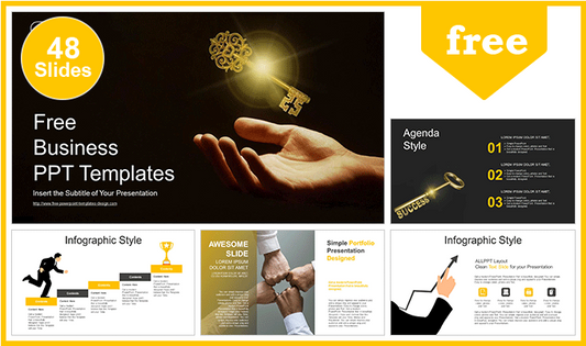 Businessman Hand Golden Key PowerPoint Templates