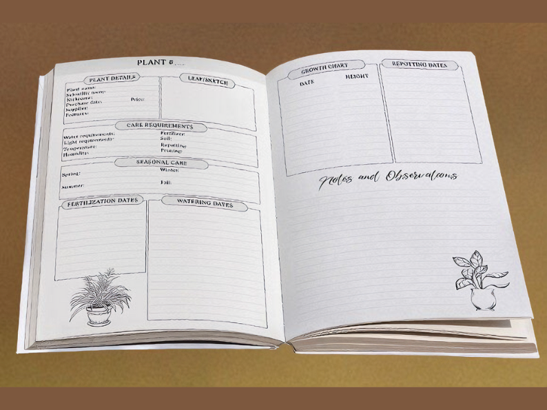 Plant Care Journal Logbook: Handy Logbook to Track Plant Care Info and Help Your Plant Babies Thrive!