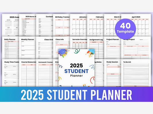 2025 Academic Planner: Your Ultimate Guide to Academic Success and Organization, 8.5" x 11", Plan, Achieve, and Excel All Year.